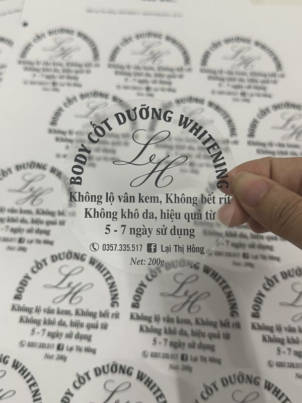 in decal tem nhãn logo