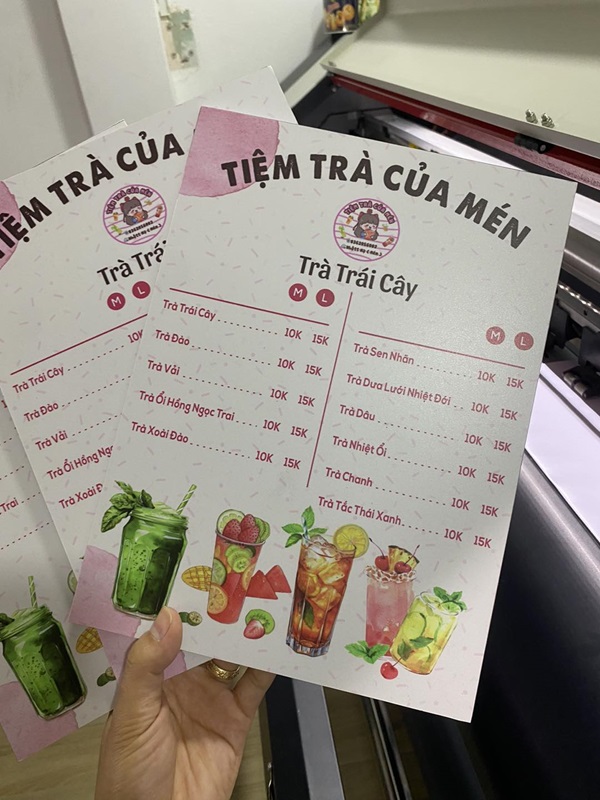 in menu trà