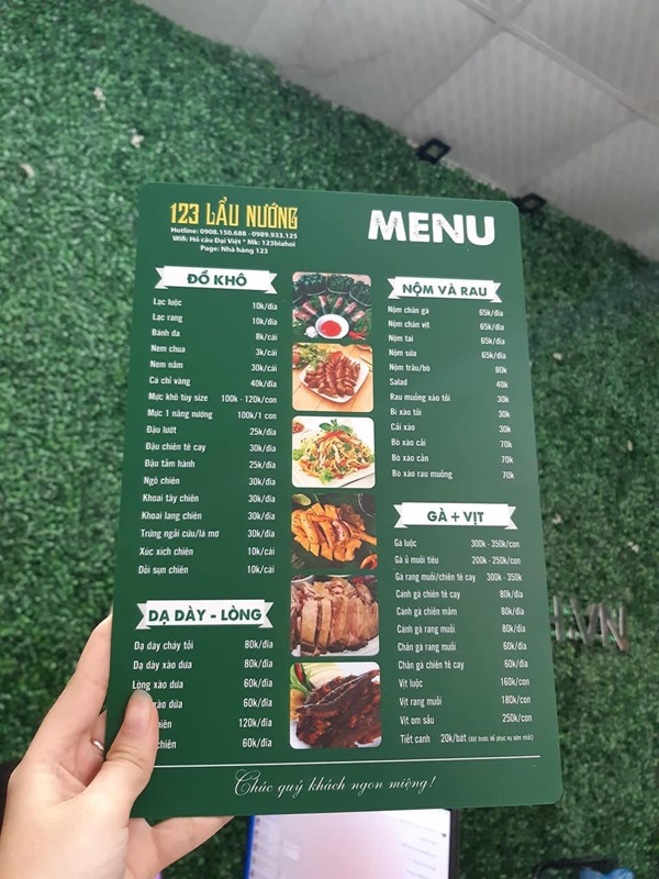 in menu quận tân bình