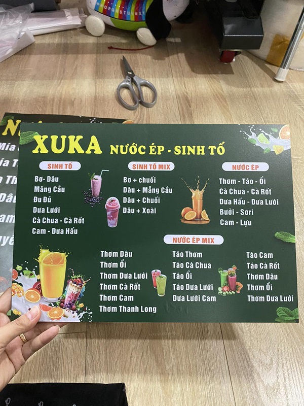 menu sinh tố